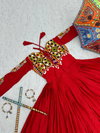 Pc N18 Gamathi Mirror Work Georgette Navaratri Gown Wholesale Price In Surat	